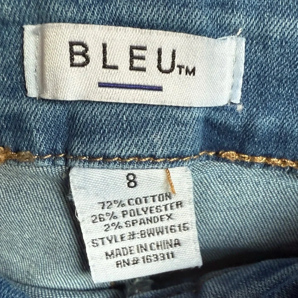 BLEU Button Detail Pocket Wide Leg Jeans Sz 8 - Picture 7 of 7